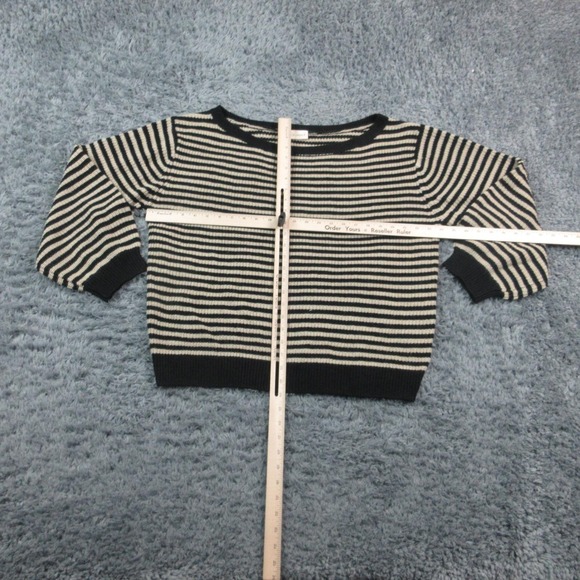 78 & Sunny Sweater Womens Large Tan Black Stripe Knit Pullover Acrylic - Picture 2 of 10